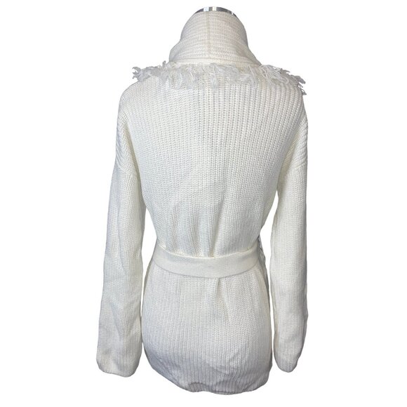 One Grey Day Gerri Wrap Cardigan in Ivory Small New Womens Wrap knit Sweater - Picture 7 of 12